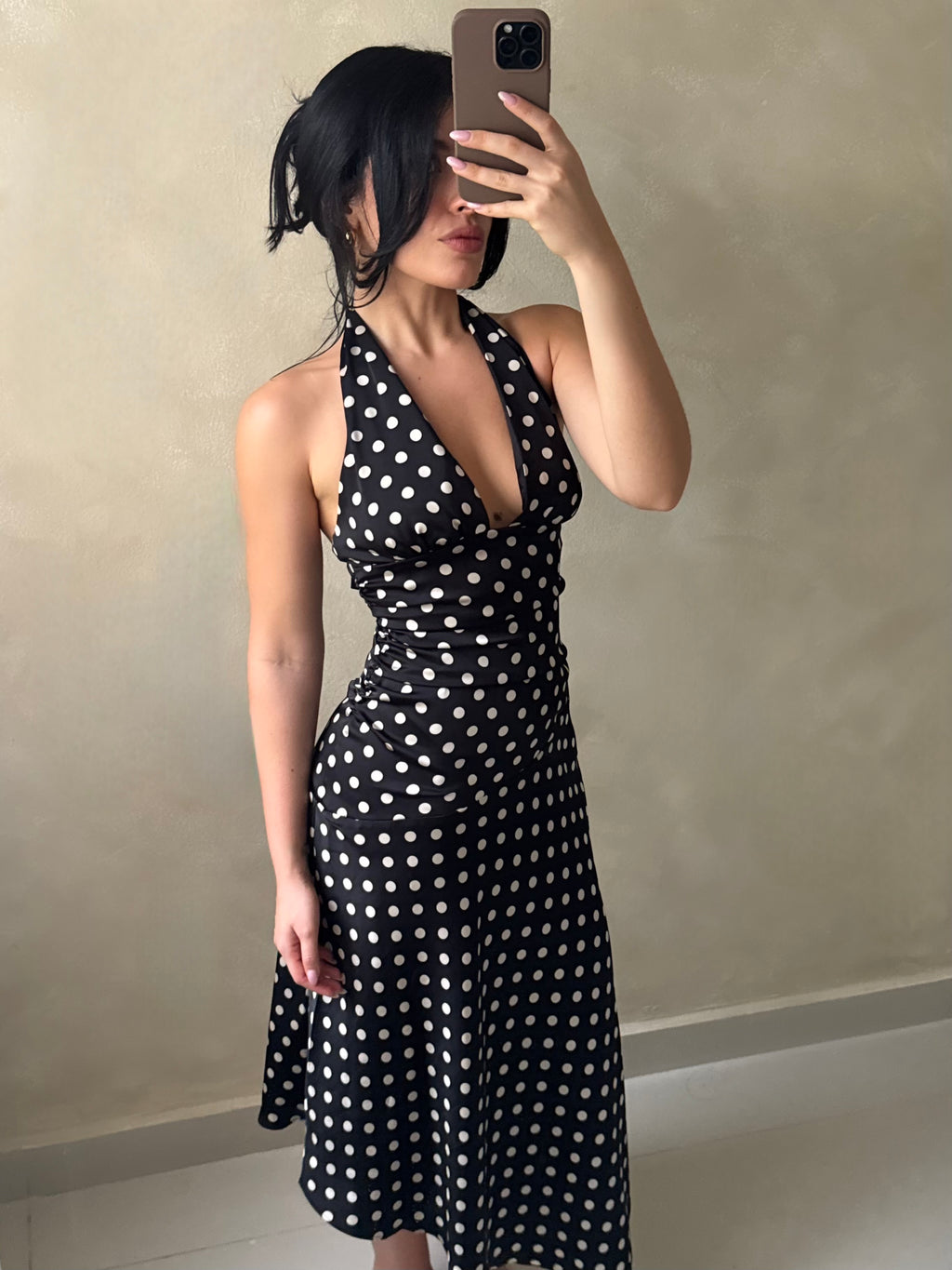POLKA DOT MIDI DRESS