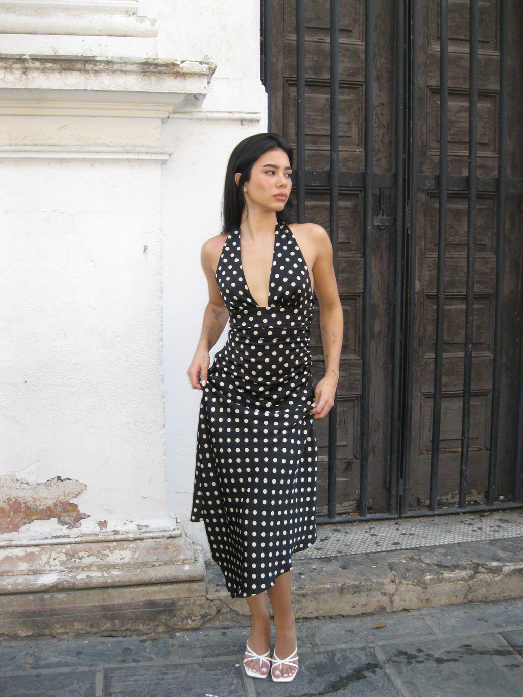 POLKA DOT MIDI DRESS