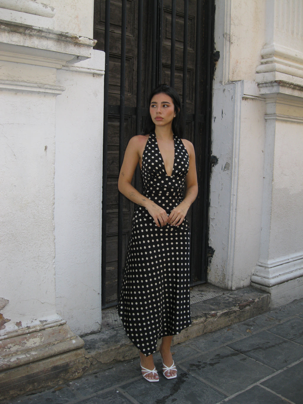 POLKA DOT MIDI DRESS